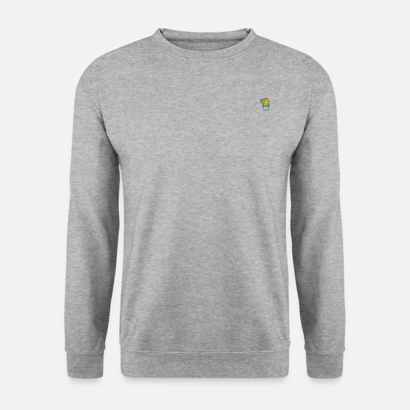 Petit cactus vert en pot - Sweat-shirt Unisexe - gris chiné