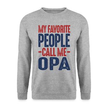 Cadeau pour Opa - Sweat-shirt Unisexe - gris chiné - Devant - Alina (178cm) & Michal (187cm)