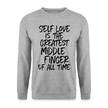 Self-Love Self-Esteem Self-Confidence Yoga - Unisex Sweatshirt - salt & pepper - Front - Alina (178cm) & Michal (187cm)