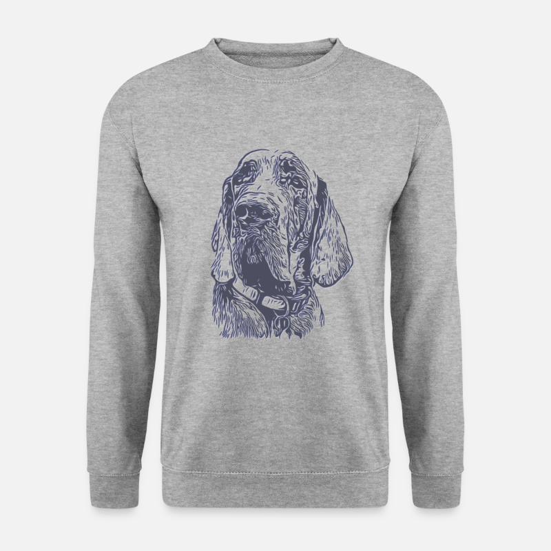 Hund Dogge Grau Silber Hellgrau - Unisex Pullover - Weißgrau meliert