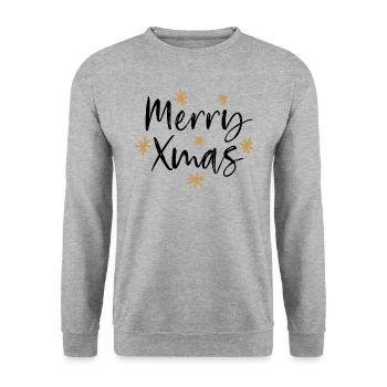 Merry Xmas Christmas Christmas Bright - Unisex Sweatshirt - salt & pepper - Front - Alina (178cm) & Michal (187cm)