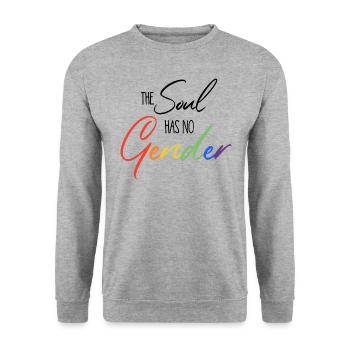 The soul has no gender - LGBTIQ Gay Pride Queer - Unisex Pullover - Weißgrau meliert - Vorne - Alina (178cm) & Michal (187cm)