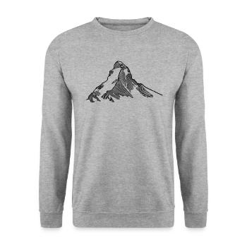 Matterhorn Mountain Sketch - Unisex Sweatshirt - salt & pepper - Front - Alina (178cm) & Michal (187cm)