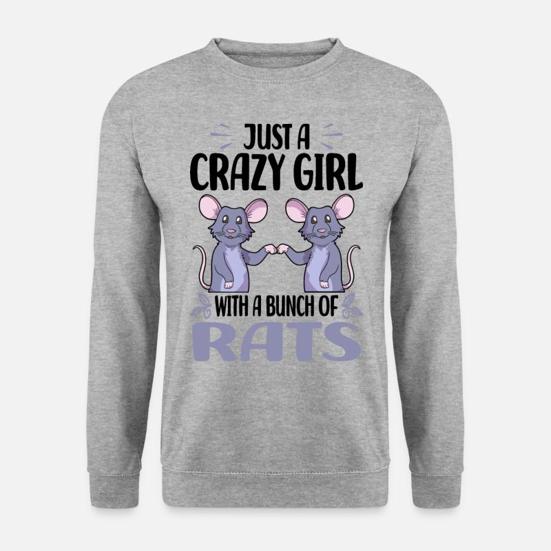 Ratten Liebhaber - Unisex Pullover - Weißgrau meliert