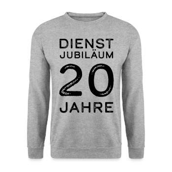 Dienstjubiläum 20 Jahre Firmenjubiläum Geschenk - Unisex Pullover - Weißgrau meliert - Vorne - Alina (178cm) & Michal (187cm)