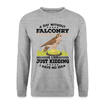 Fauconnerie - Sweat-shirt Unisexe - gris chiné - Devant - Alina (178cm) & Michal (187cm)