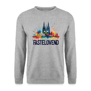 Köln Kölle Karneval Gebützt Kölle Alaaf Jeck Party - Unisex Pullover - Weißgrau meliert - Vorne - Alina (178cm) & Michal (187cm)
