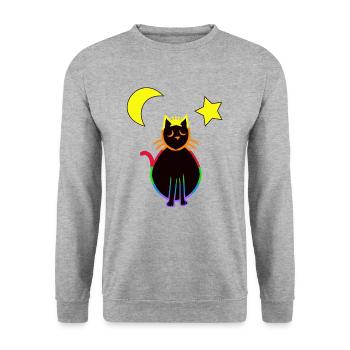 LGBT chat chats chaton arc-en-ciel drapeau - Sweat-shirt Unisexe - gris chiné - Devant - Alina (178cm) & Michal (187cm)