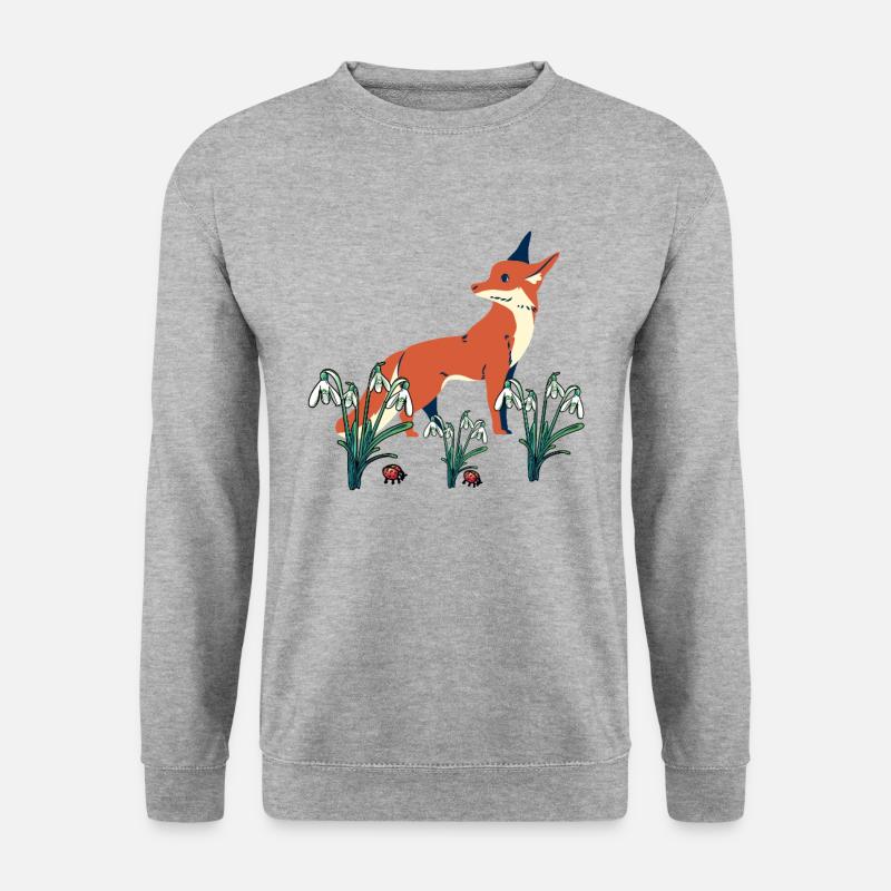 Spring Snowdrops Fox Foxes - Unisex Sweatshirt - salt & pepper