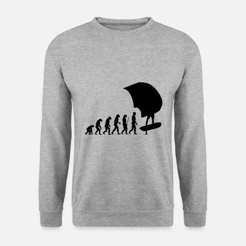 Wingfoil Wingfoiler Evolution - Unisex Pullover - Weißgrau meliert