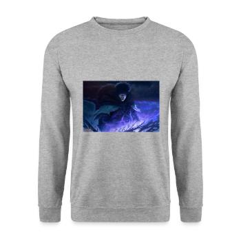 Fierce Warrior in the Dark - Unisex Sweatshirt - salt & pepper - Front - Alina (178cm) & Michal (187cm)
