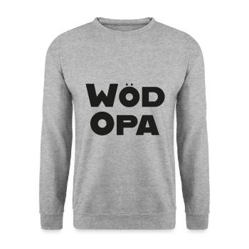 Wöd Opa Österreich bester Opa Großvater Österreich - Unisex Pullover - Weißgrau meliert - Vorne - Alina (178cm) & Michal (187cm)