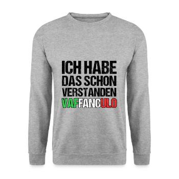 Italy Italian Vaffanculo - Unisex Sweatshirt - salt & pepper - Front - Alina (178cm) & Michal (187cm)
