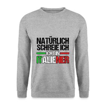 Italy Italian Vaffanculo - Unisex Sweatshirt - salt & pepper - Front - Alina (178cm) & Michal (187cm)