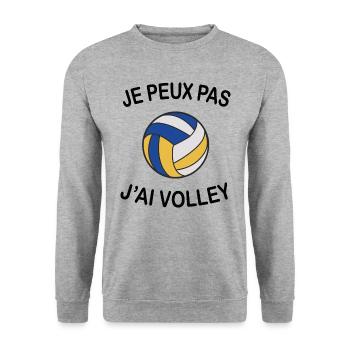 Je Peux Pas J'ai Volley - Sweat-shirt Unisexe - gris chiné - Devant - Alina (178cm) & Michal (187cm)