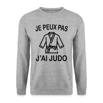 Je Peux Pas J'ai Judo - Sweat-shirt Unisexe - gris chiné - Devant - Alina (178cm) & Michal (187cm)