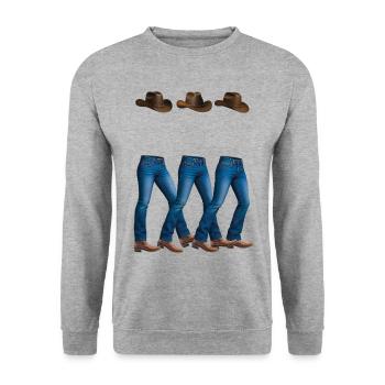 INVISIBLE COWBOY - nice people - Unisex Sweatshirt - salt & pepper - Front - Alina (178cm) & Michal (187cm)