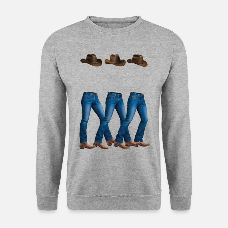 INVISIBLE COWBOY – nette Leute - Unisex Pullover - Weißgrau meliert