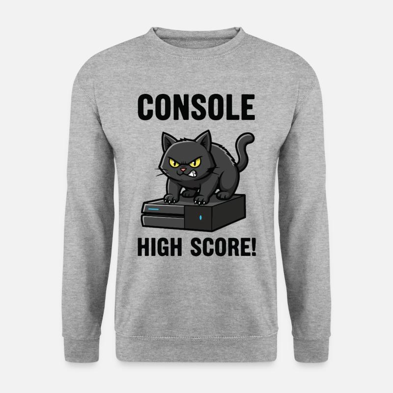 Konsolen-Highscore-Chat-Gamer-Spiele - Unisex Pullover - Weißgrau meliert