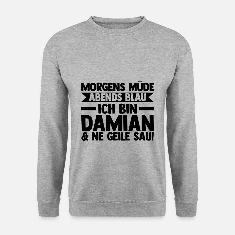 Vorname Damian - Unisex Pullover - Weißgrau meliert