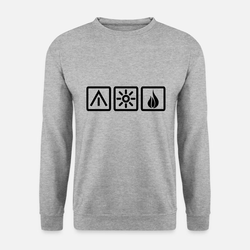 Tent sun fire - Unisex Sweatshirt - salt & pepper