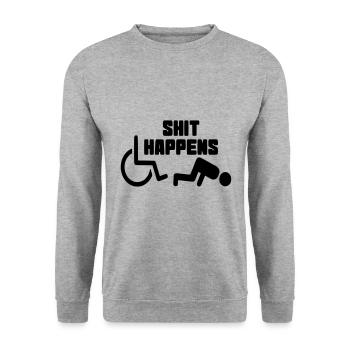 Parfois, vous avez aussi de la malchance avec un fauteuil roulant # - Sweat-shirt Unisexe - gris chiné - Devant - Alina (178cm) & Michal (187cm)