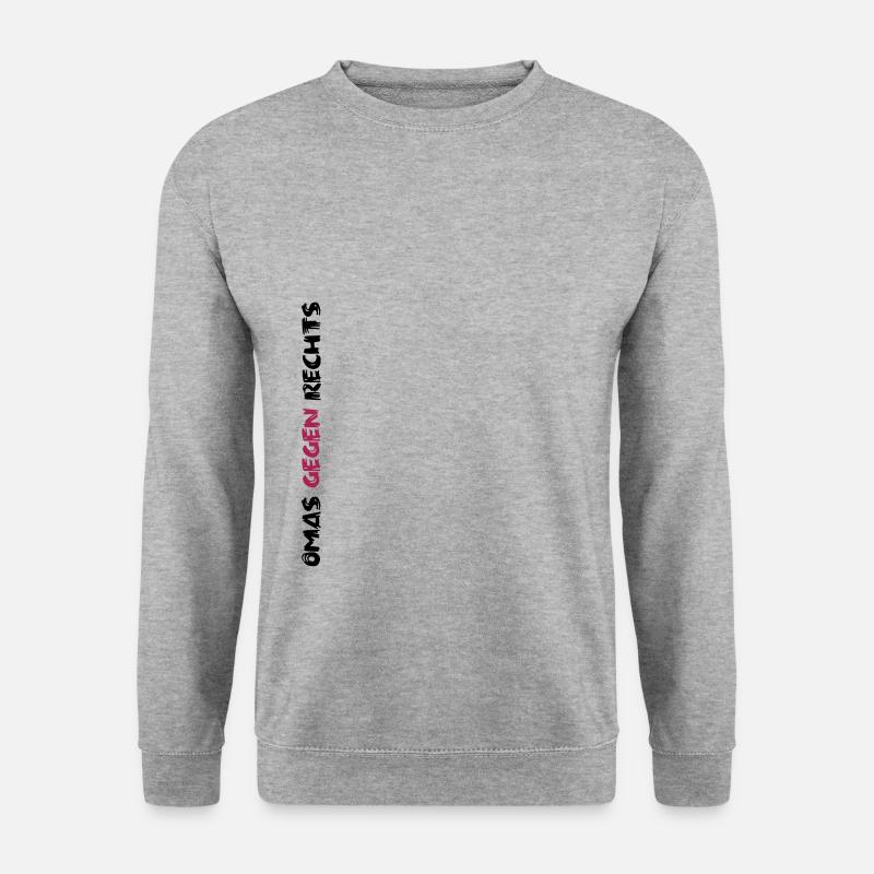 Omas gegen Rechts Schriftzug lang - Unisex Pullover - Weißgrau meliert