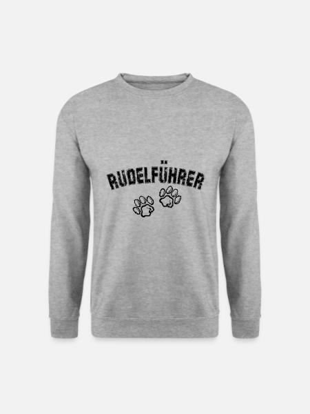 Rudelführer Hunde Hundebesitzer Hund Wolf Geschenk - Unisex Pullover - Weißgrau meliert
