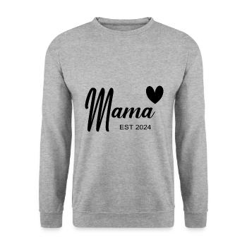 Mama Est 2024 - Sweat-shirt Unisexe - gris chiné - Devant - Alina (178cm) & Michal (187cm)