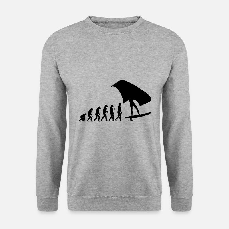 Wingfoil Evolution Wingsurfer - Unisex Pullover - Weißgrau meliert