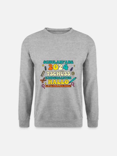 Eltern Schulkind Grundschule Erste Klasse Einschul - Unisex Pullover - Weißgrau meliert