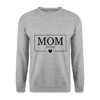 Mama Est 2024 - Sweat-shirt Unisexe - gris chiné - Devant - Alina (178cm) & Michal (187cm)