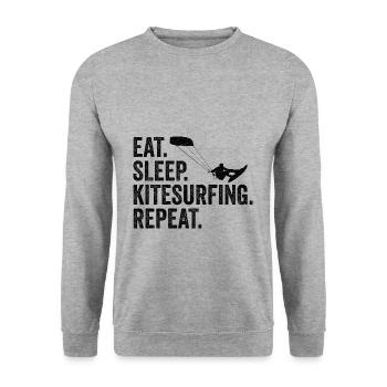 Cadeau de cerf-volant de surfeur de kite surf - Sweat-shirt Unisexe - gris chiné - Devant - Alina (178cm) & Michal (187cm)