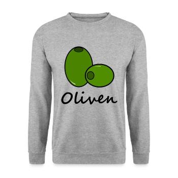 olives - Sweat-shirt Unisexe - gris chiné - Devant - Alina (178cm) & Michal (187cm)