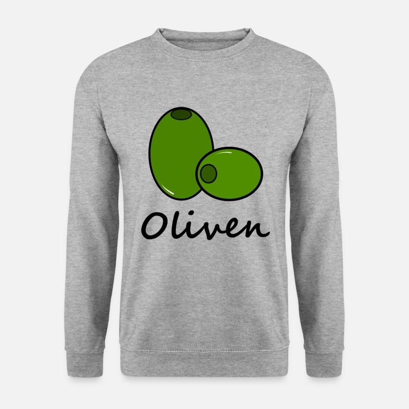 Oliven - Unisex Pullover - Weißgrau meliert