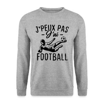 Ich kann keinen Fußball haben - Unisex Pullover - Weißgrau meliert - Vorne - Alina (178cm) & Michal (187cm)