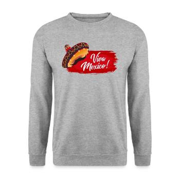 Viva Mexico - Fiesta Party - Unisex Pullover - Weißgrau meliert - Vorne - Alina (178cm) & Michal (187cm)