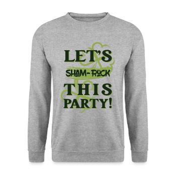 Let's sham-rock this party. - Unisex Sweatshirt - salt & pepper - Front - Alina (178cm) & Michal (187cm)