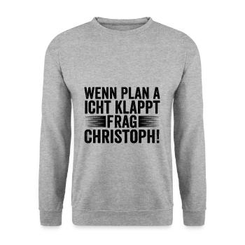 First name Chris Christoph - Unisex Sweatshirt - salt & pepper - Front - Alina (178cm) & Michal (187cm)