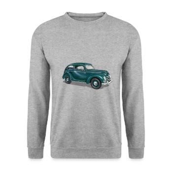 Vieille voiture classique en vert - Sweat-shirt Unisexe - gris chiné - Devant - Alina (178cm) & Michal (187cm)