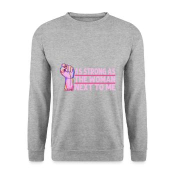 Female Power - Unisex Sweatshirt - salt & pepper - Front - Alina (178cm) & Michal (187cm)
