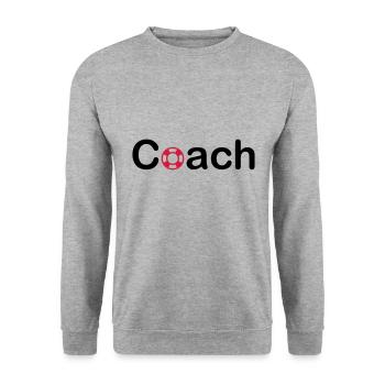 ★ couleurs design ★ coach (bouée de sauvetage) - Sweat-shirt Unisexe - gris chiné - Devant - Alina (178cm) & Michal (187cm)
