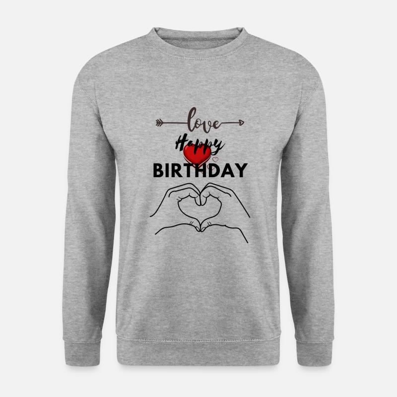 MASO - GEBURTSTAG HAPPY LOVE MARBOSSTA - Unisex Pullover - Weißgrau meliert