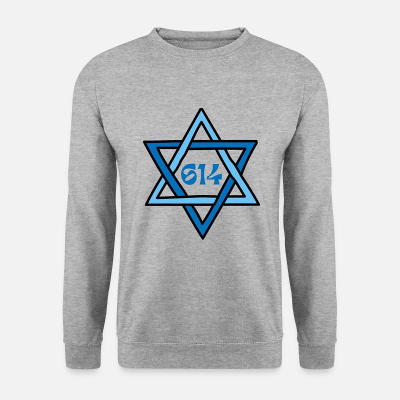 614 Gebot des Judentums - Unisex Pullover - Weißgrau meliert