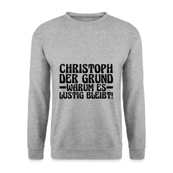 First name Chris Christoph - Unisex Sweatshirt - salt & pepper - Front - Alina (178cm) & Michal (187cm)