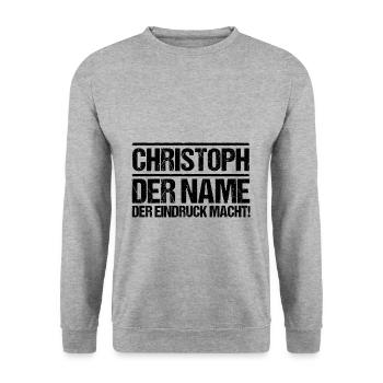 First name Chris Christoph - Unisex Sweatshirt - salt & pepper - Front - Alina (178cm) & Michal (187cm)