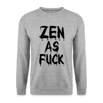Zen As Fuck - Unisex Pullover - Weißgrau meliert - Vorne - Alina (178cm) & Michal (187cm)