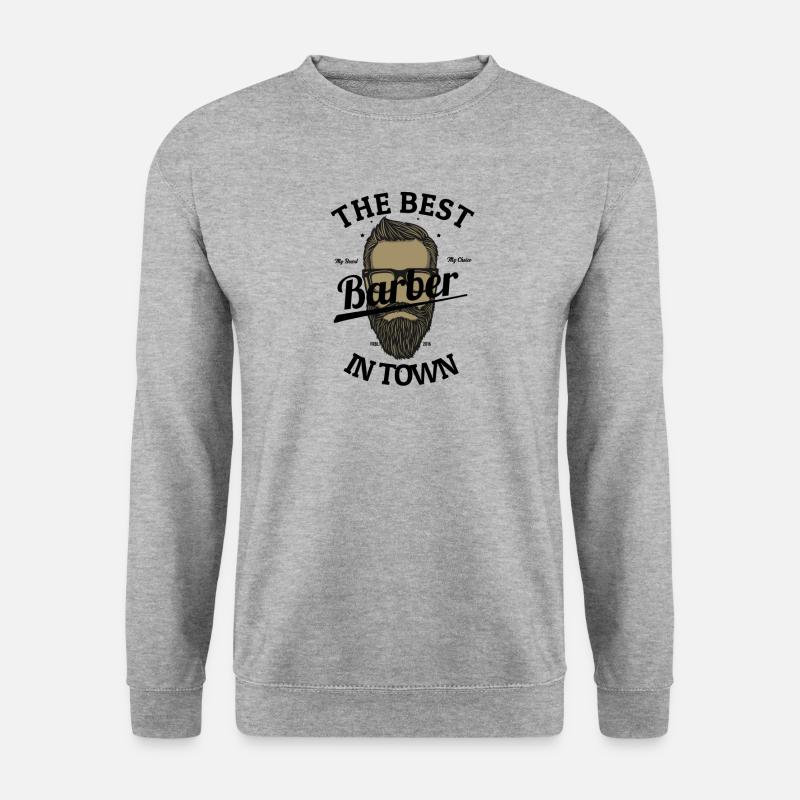 The best barber in town - Unisex Pullover - Weißgrau meliert