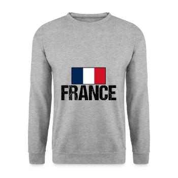 Franzosen Französisch Frankreich - Unisex Pullover - Weißgrau meliert - Vorne - Alina (178cm) & Michal (187cm)