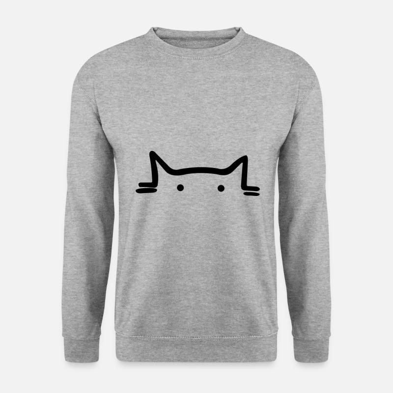 Katze Kater Katzen Kätzchen - Unisex Pullover - Weißgrau meliert